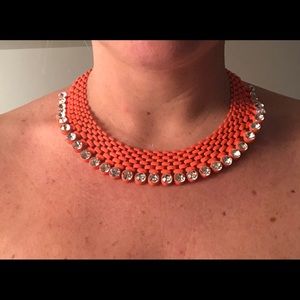 Neon orange statement necklace